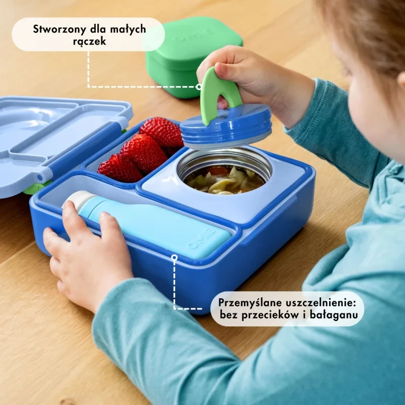 Lunchbox z termosem błękitny – OmieBox Sea Blue