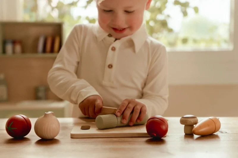 Edukacyjna zabawka drewniana do kuchni dziecięcej Little Dutch