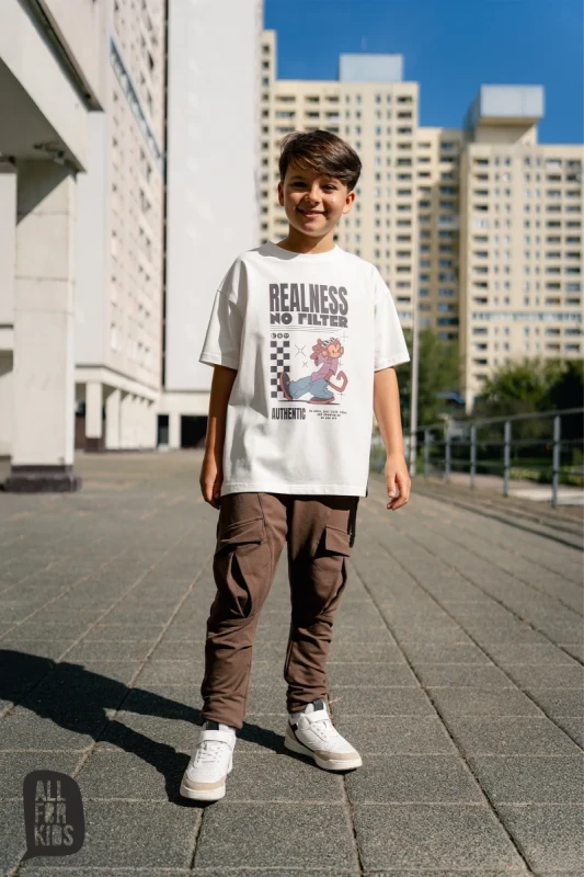 Polska produkcja – śmietankowy T-shirt dziecięcy