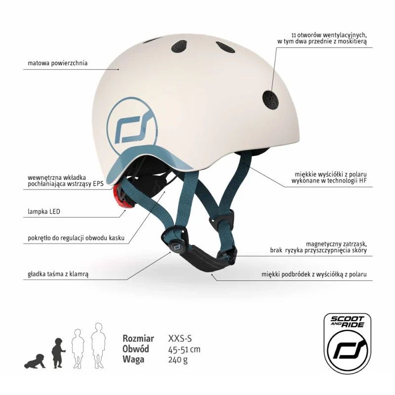 Kask Scoot & Ride Ash na dziecku – bezpieczeństwo i wygoda