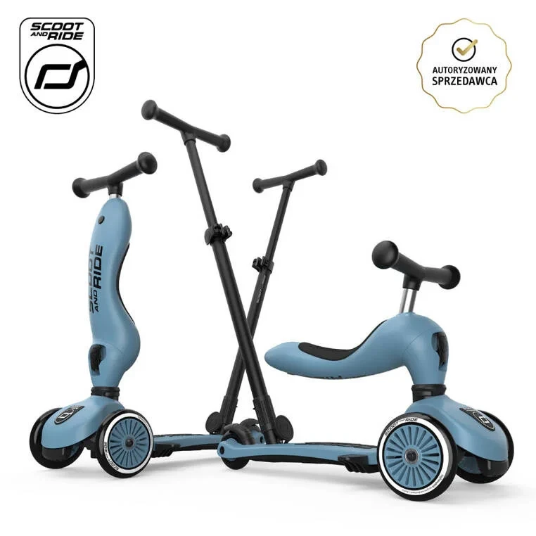 Highwaykick 1 Push and Go Steel Scoot & Ride jeździk i hulajnoga 2w1