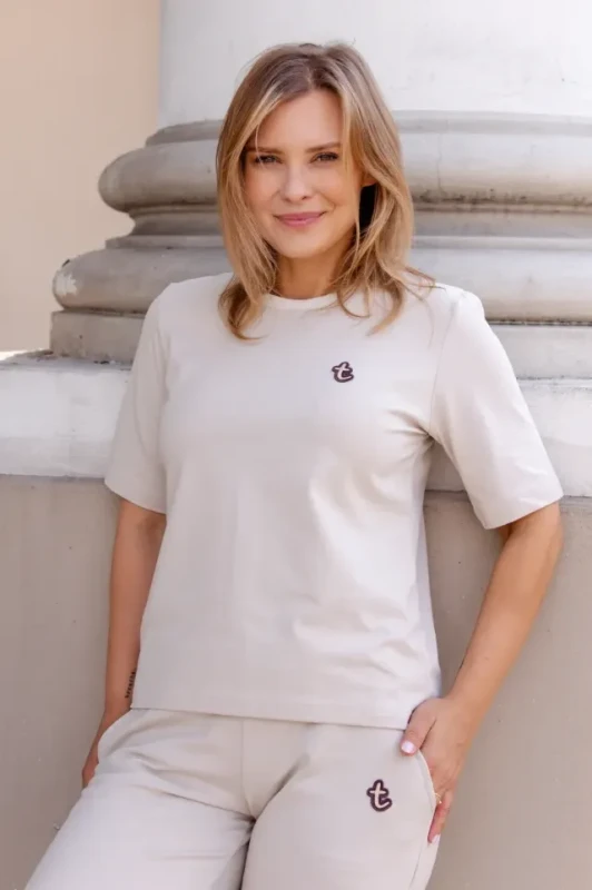 Beżowy T-Shirt damski TUSS Beige premium
