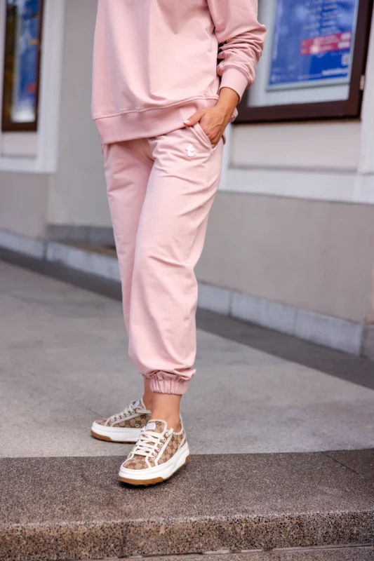 Detal materiału bluzy LOOSE Różowa Pink TUSS