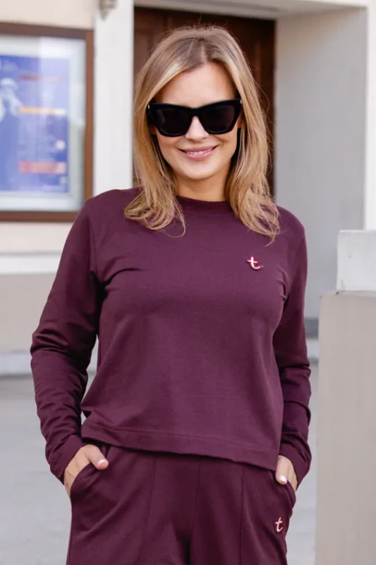 Bluza damska CHIC Bordo Burgundy TUSS – widok z przodu