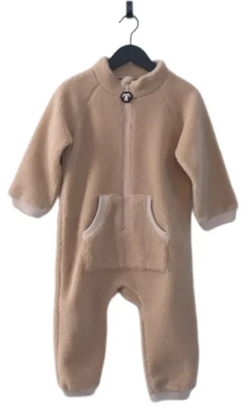 Kombinezon polarowy Ducksday LIGHT BROWN / PINK przód