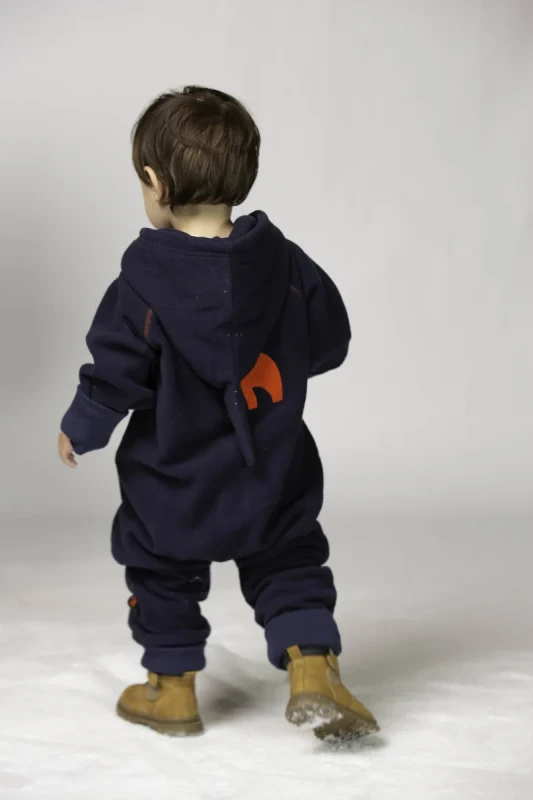 Kombinezon fleece onesie Ducksday DARK BLUE / RED