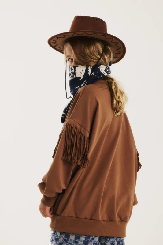 Bluza BROWN FRINGE SWEATSHIRT Minikid | Polska odzież dziecięca premium