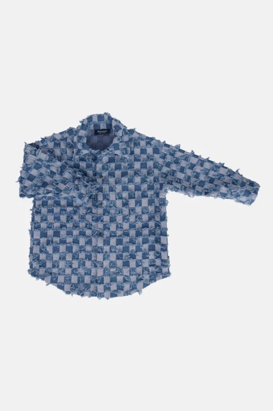 Koszula dziecięca DENIM CHECKERED SHIRT Minikid BLUE w kratę