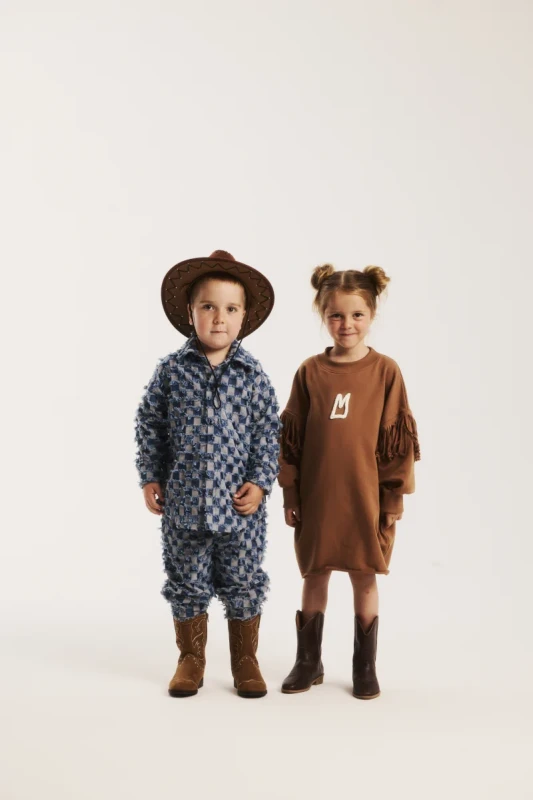 Koszula DENIM CHECKERED SHIRT Minikid BLUE | Polska koszula premium dla dzieci
