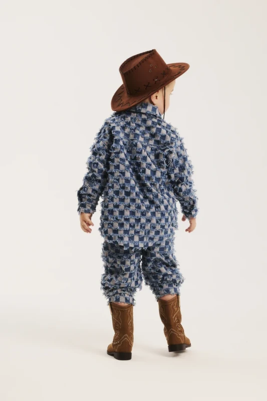 Jeansowa koszula premium dla dzieci Minikid zapinana na napy
