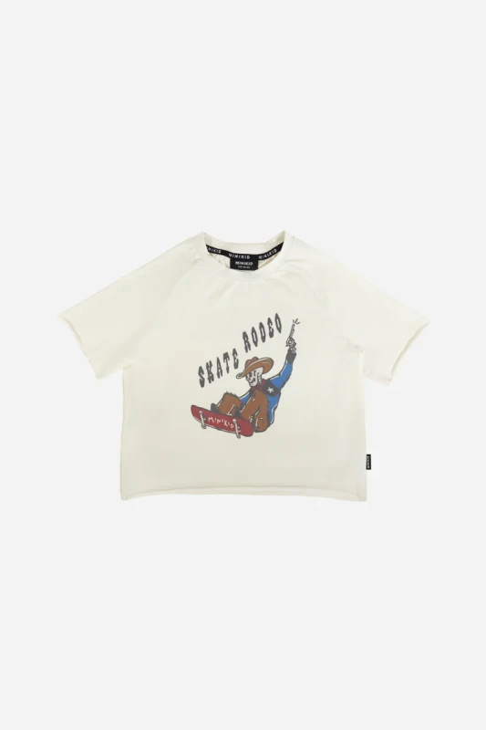 Koszulka RODEO T-SHIRT Minikid OFF WHITE – polska koszulka dziecięca z autorskim printem