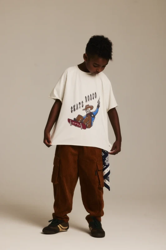 Koszulka dziecięca Minikid RODEO OFF WHITE – widok z boku
