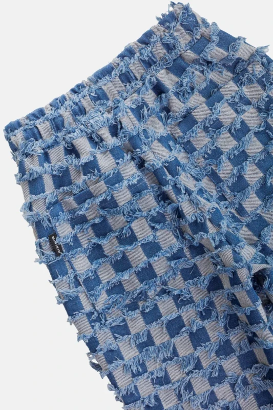 Polska spodnie dziecięce Minikid – DENIM CHECKERED PANTS BLUE, streetwear