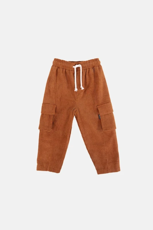 Spodnie dziecięce BROWN CARGO PANTS Minikid – przód spodni