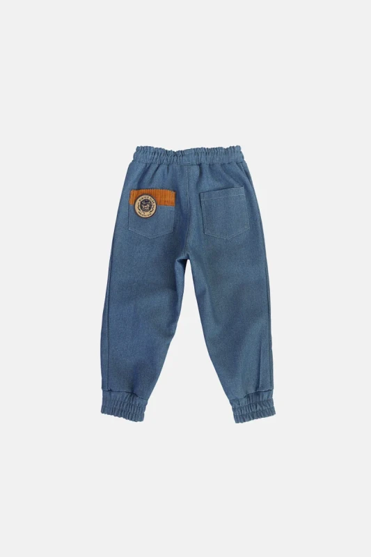 Polska spodnie dziecięce Minikid – DENIM PANTS BLUE, casualowe i wygodne