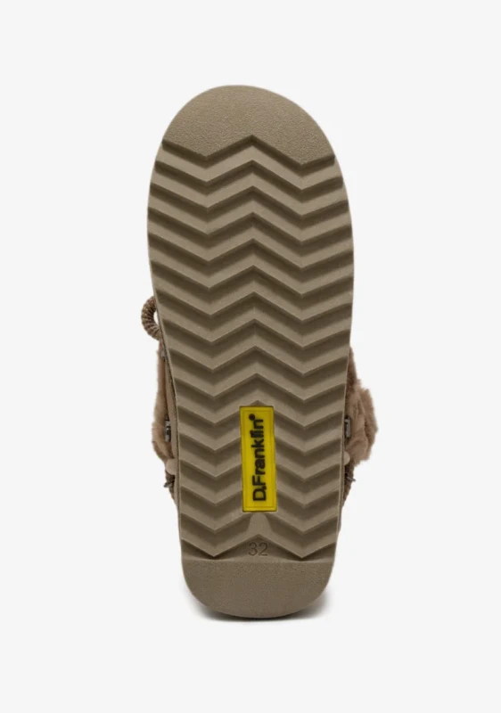 modne buty zimowe dla dzieci w kolorze brązowym D.Franklin
