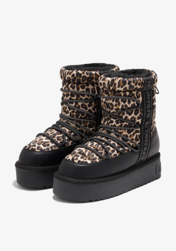 Pikowane buty damskie w panterkowy wzór – Nordic V2 Bomb Leopard