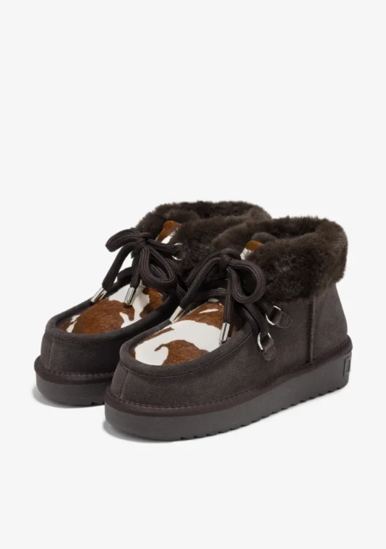 Damskie buty zimowe D.Franklin Nordic Mid Fur Brown / Cow