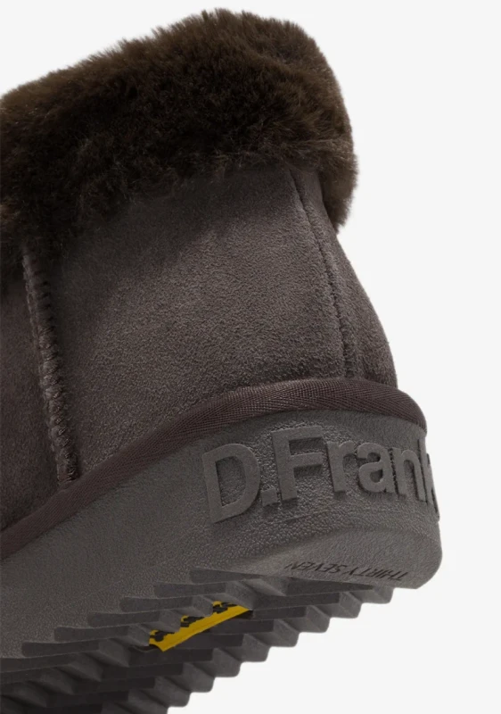 Brązowe buty z syntetycznym futerkiem – Nordic Mid Fur Brown / Cow