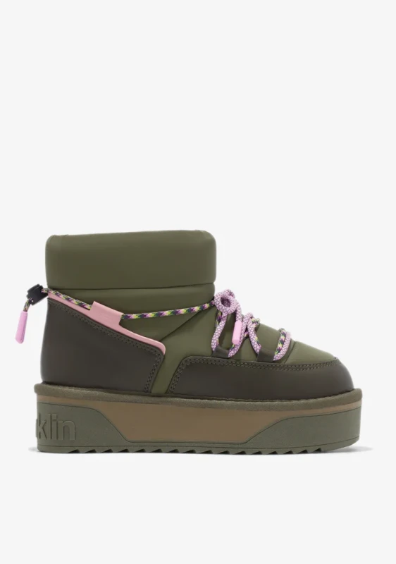 Nordic V2 Low Lace Khaki – ocieplane damskie buty z nylonu i syntetyku