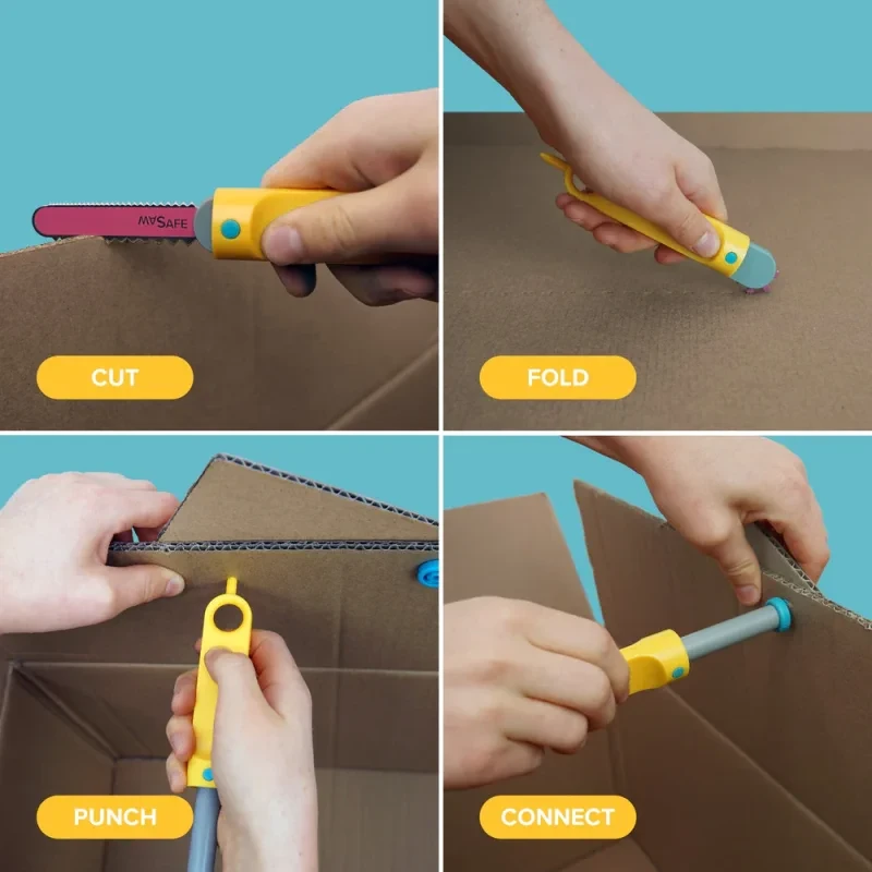 Projekt z kartonu stworzony przy użyciu zestawu Makedo Discover