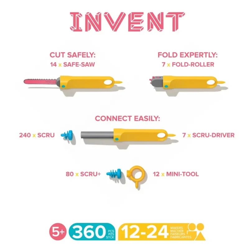 Zabawka edukacyjna Makedo Invent – budowanie z kartonu 5+
