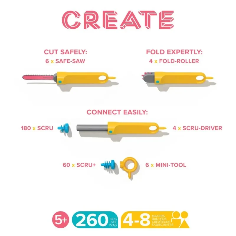 Zabawka edukacyjna Makedo Create – budowanie z kartonu 5+