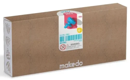 Makedo Scru 180 – Viti Di Ricambio Per Costruzioni In Cartone, Fissaggi Riutilizzabili Per Kit Creativi Fai Da Te, Giochi Educativi STEM
