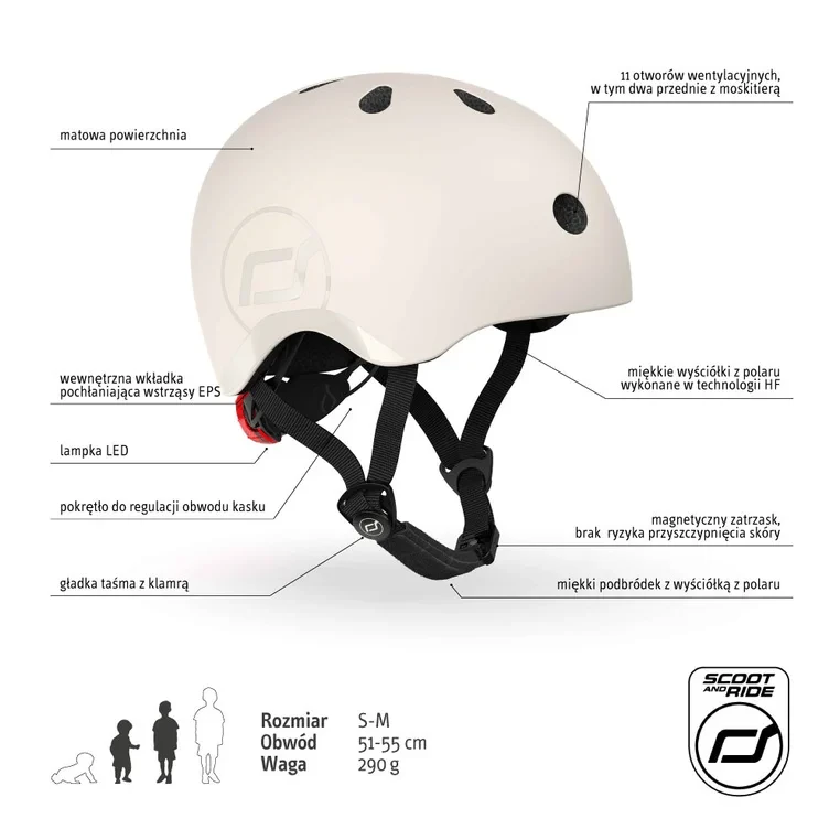 Kask dziecięcy Scoot & Ride do hulajnogi, rowerka i jeździka