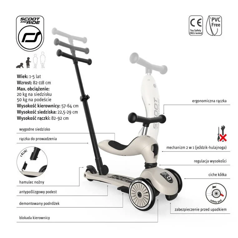 Jeździk i hulajnoga Scoot & Ride dla malucha 1-5 lat