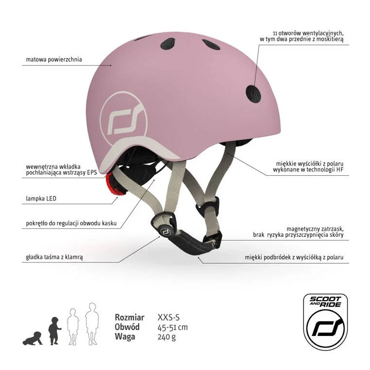 Kask na hulajnogę rowerek biegowy Scoot and Ride Wildberry