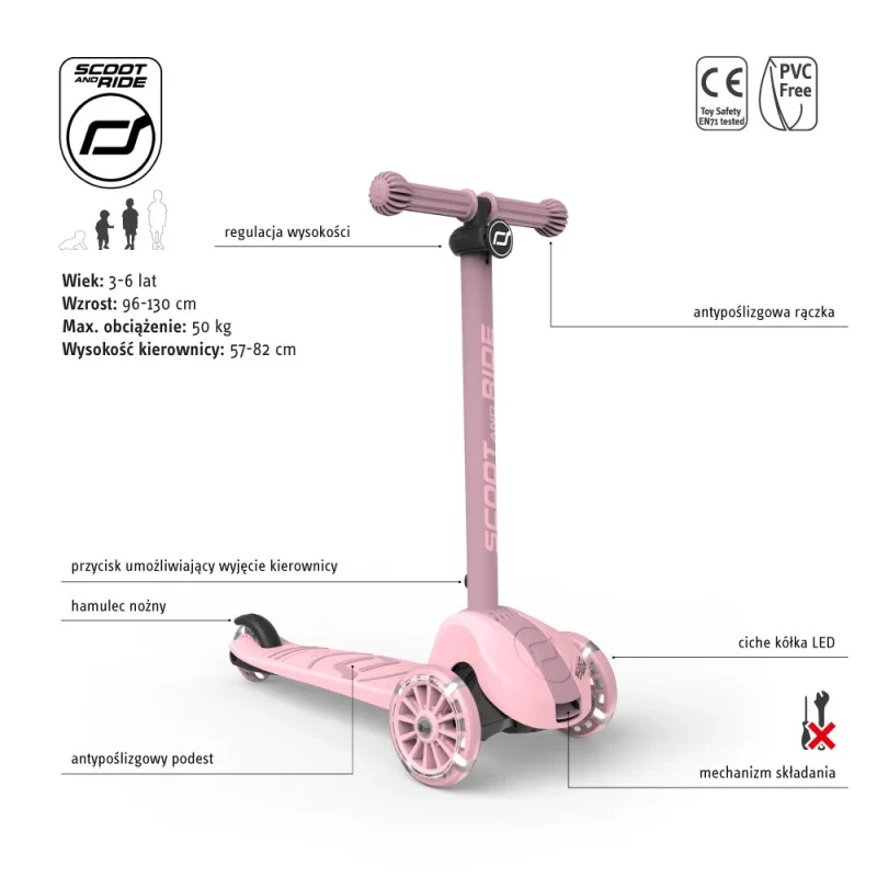 hulajnoga LED Scoot & Ride Highwaykick 3S dla dziewczynki