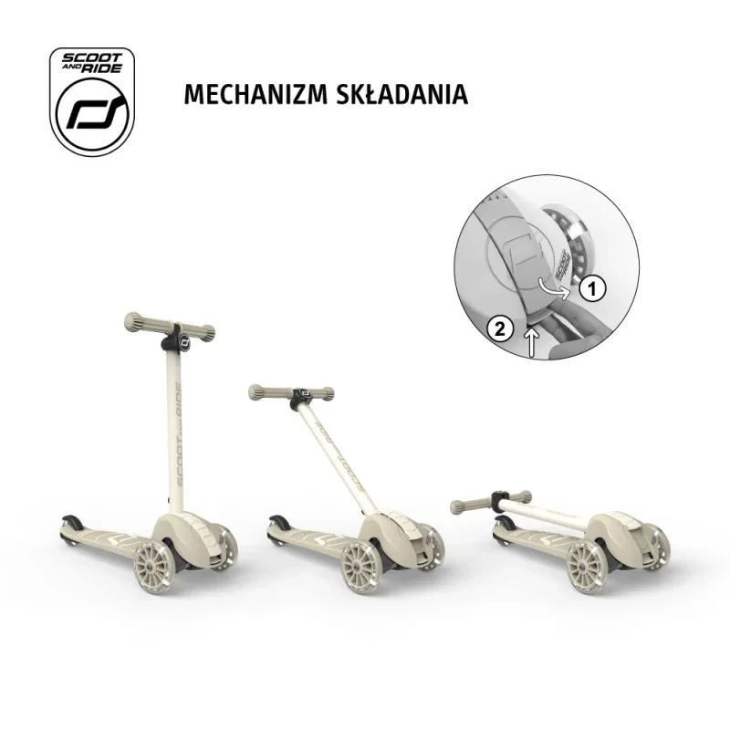 hulajnoga Scoot & Ride szary kolor LED