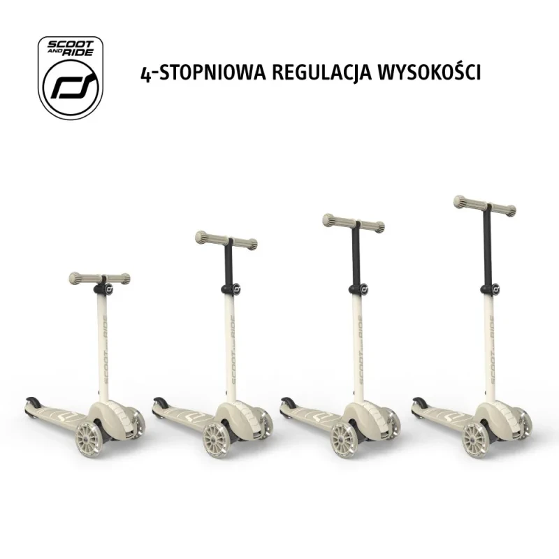 bezpieczna hulajnoga z kółkami LED Scoot & Ride Ash