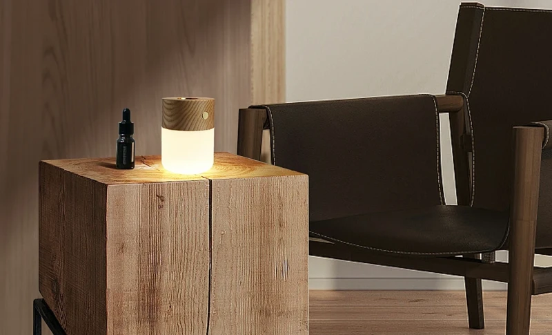kompaktowa lampka Smart Diffuser z matowym akrylem i miedzią
