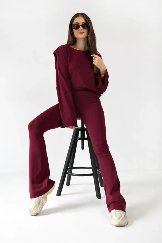bawełniane legginsy z dzwonową nogawką DONNA
