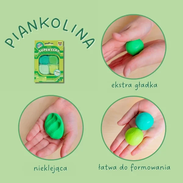 Kreatywna zabawa z piankoliną w odcieniach zieleni