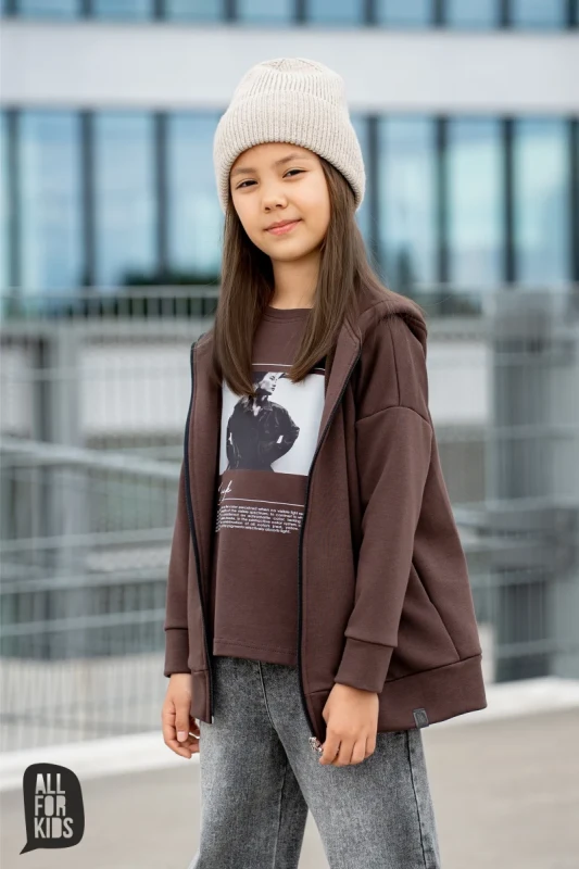 Bluza dziewczęca czekoladowa FASHION STORY All For Kids