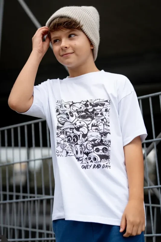 T-shirt ONLY RAD DAYS biały All For Kids