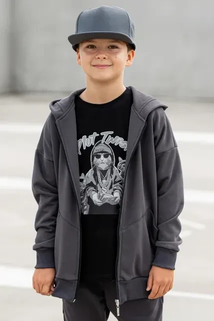 Bluza rozpinana PLOT TWIST grafitowa All For Kids
