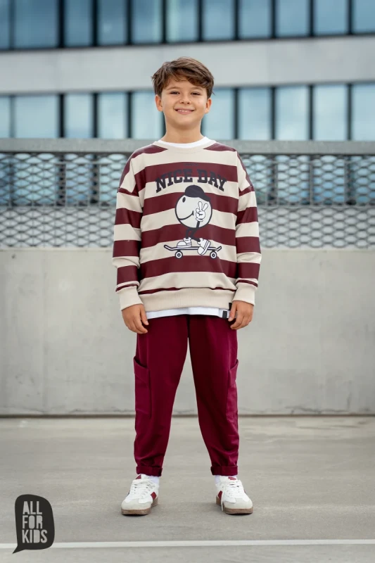 Bordowe spodnie dziecięce unisex All For Kids