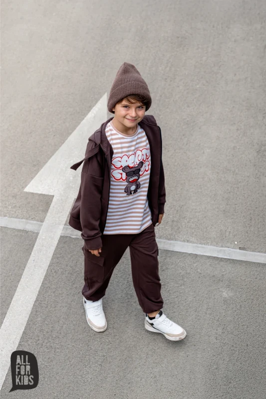 Wygodne spodnie dziecięce czekoladowe All For Kids