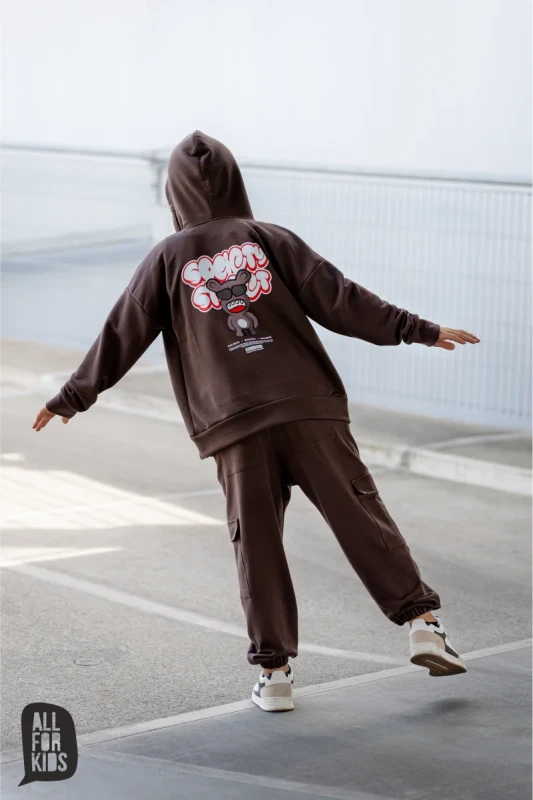 Czekoladowe spodnie dziecięce unisex All For Kids