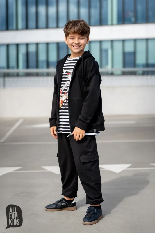 All For Kids bluza OLD SCHOOL rozpinana czarna