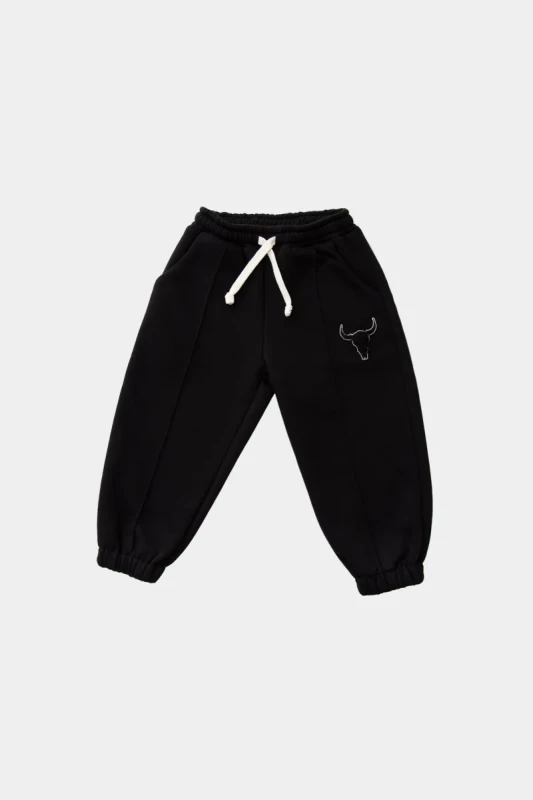 Spodnie 205 WARM WIDE PANTS BLACK booso – ocieplane spodnie dziecięce w kolorze czarnym