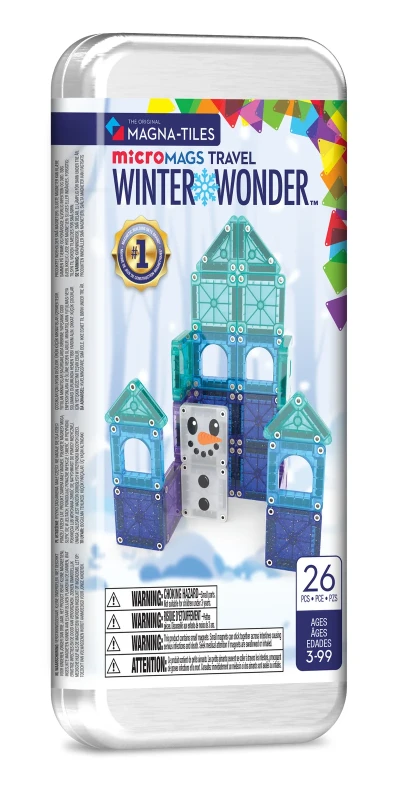 MAGNA-TILES MicroMAGS Winter Wonder Travel Set 26 el. – klocki magnetyczne dla dzieci 3+
