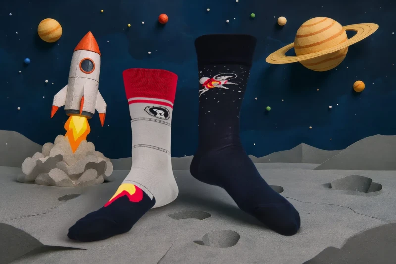Polskie skarpetki Many Mornings SPACE DOG KIDS dla dzieci