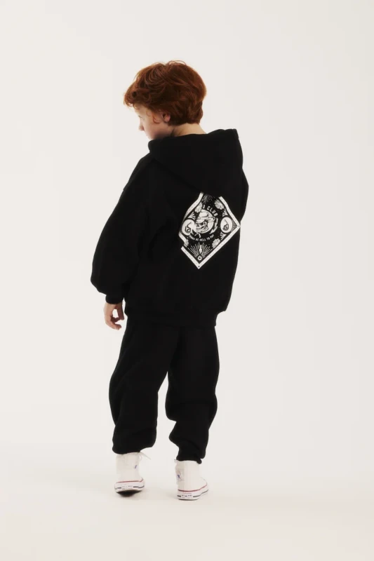 Czarna bluza Minikid BLACK SKULL ZIP HOODIE z kapturem i zamkiem