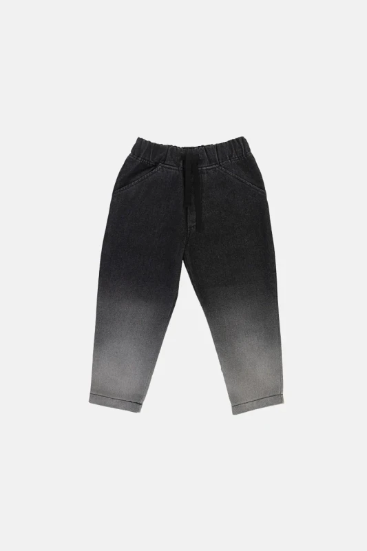 Spodnie BLACK GRADIENT COMFORT FIT PANTS Minikid – czarne spodnie dziecięce w efekt sprania ombre