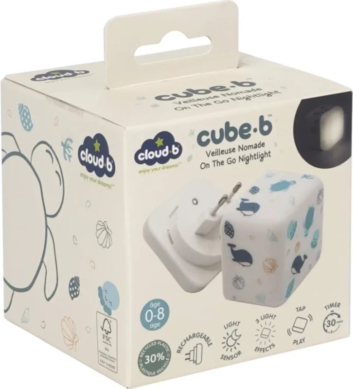 Lampka dziecięca Cube B Ocean – ciepłe światło LED
